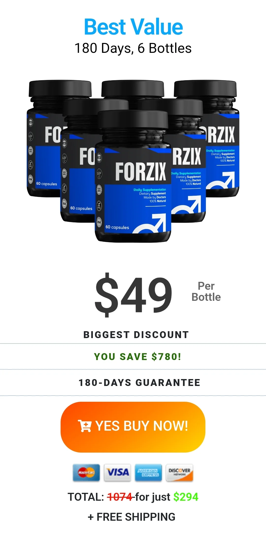 Forzix™ 6 bottles pricing